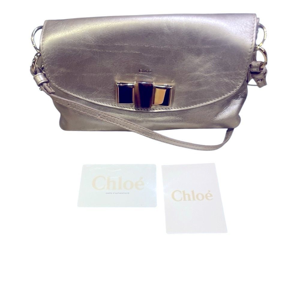CHLOE Metallic Sunlit Silver 2way Mini Lily Crossbody… - Gem